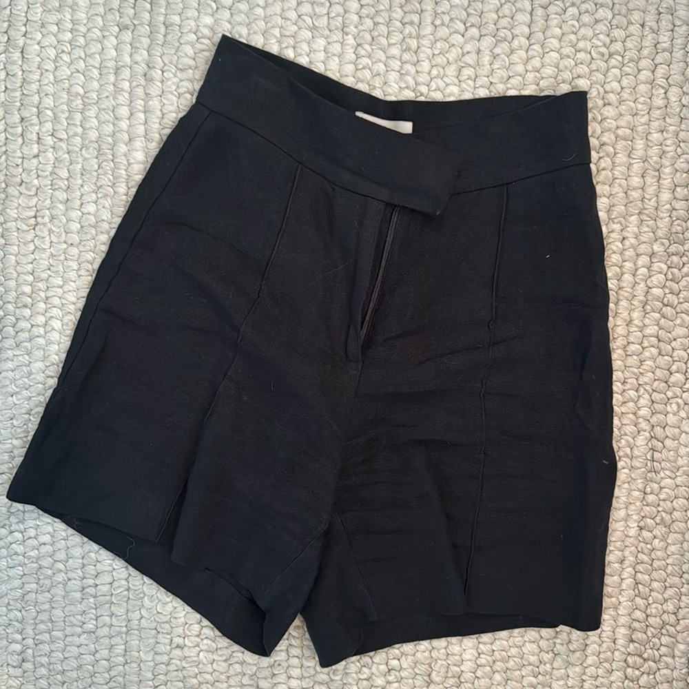 St Agni linen shorts - black